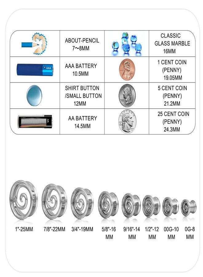 COOEAR Screw Back Ear Tunnel and Plug, Flesh Gauges for Earrings, Snail Pattern Design Piercing Expander Stretchers 1/2"(12mm). - Image 5